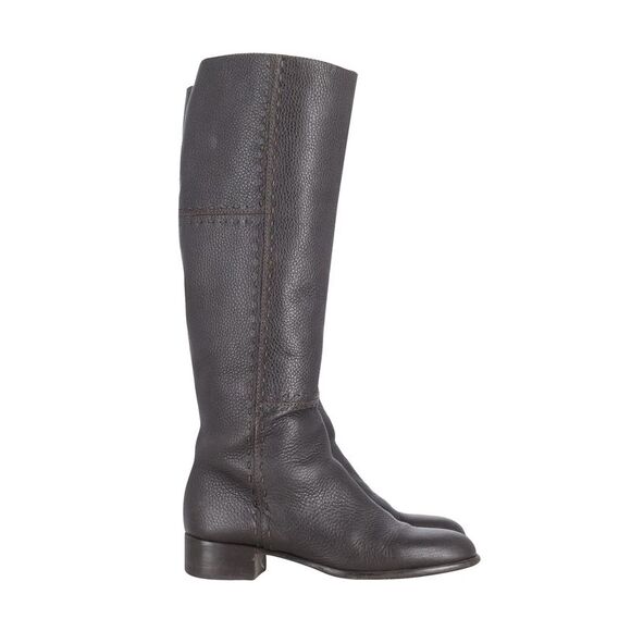 Fendi Knee Length Boots in Black Leather - Picture 1 of 6